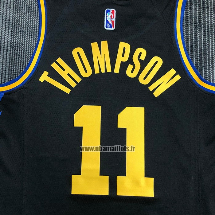 Maillot Golden State Warriors Klay Thompson NO 11 Ville 2021-22 Noir